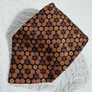 Stefano Ricci Necktie Mens OS Red Gold Geometric Medallion Silk Italy READ GUC